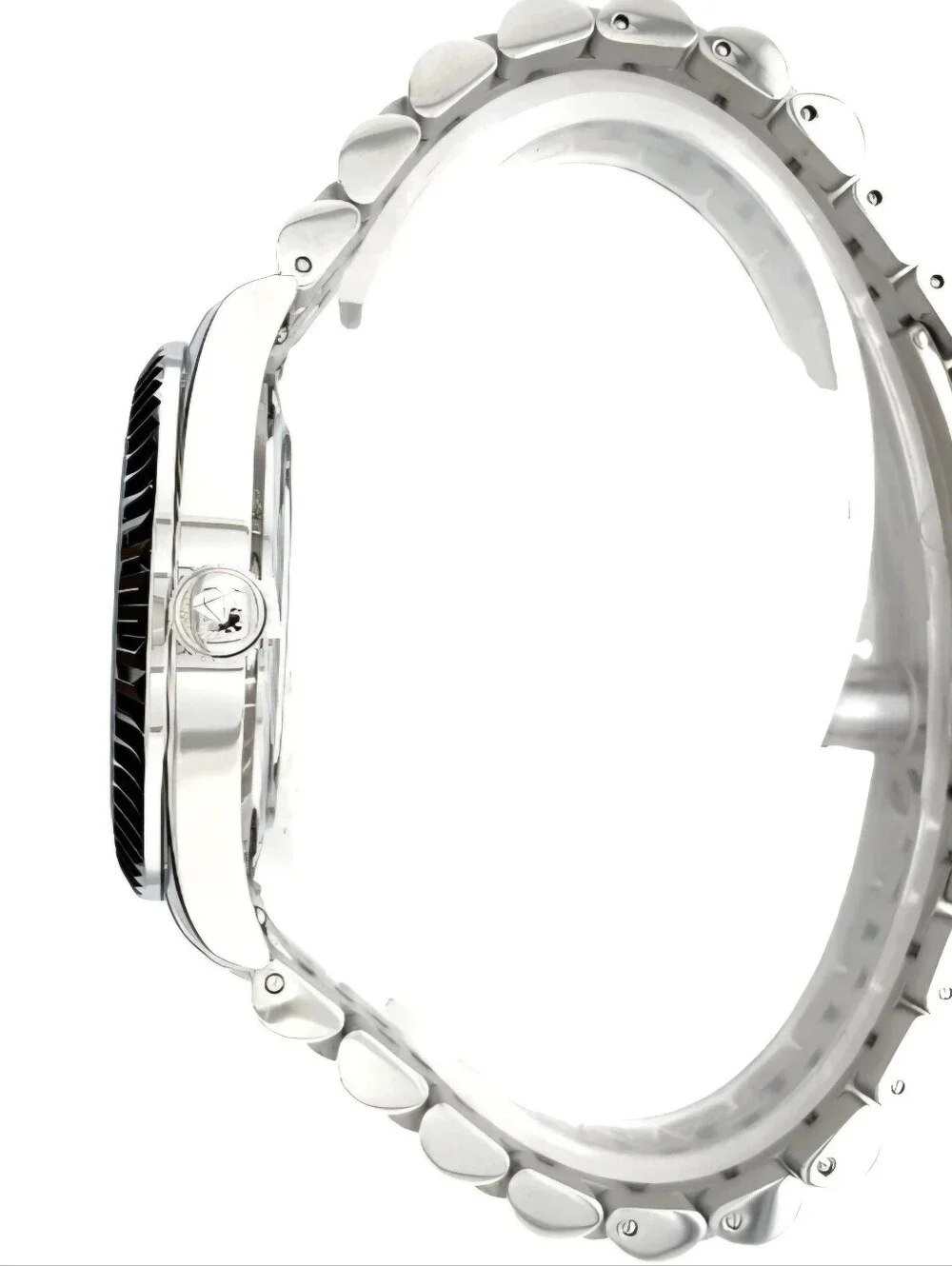 IceTime Jubilee 41mm Men White Gold Steel Watch Black Dial Iced 0.10ct Diamonds